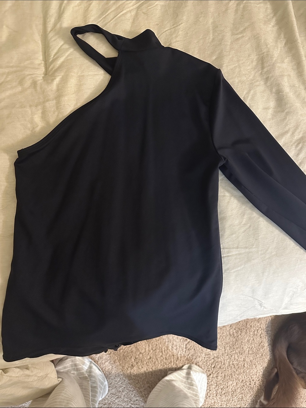 Abercrombie & Fitch Black One-Shoulder Bodysuit